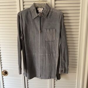 Jones New York Gray Suede Shirt Jacket. Medium petite.